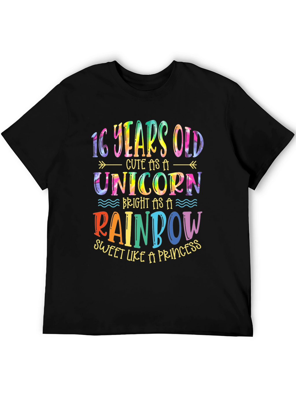 16th Birthday Unicorn Rainbow T-Shirt