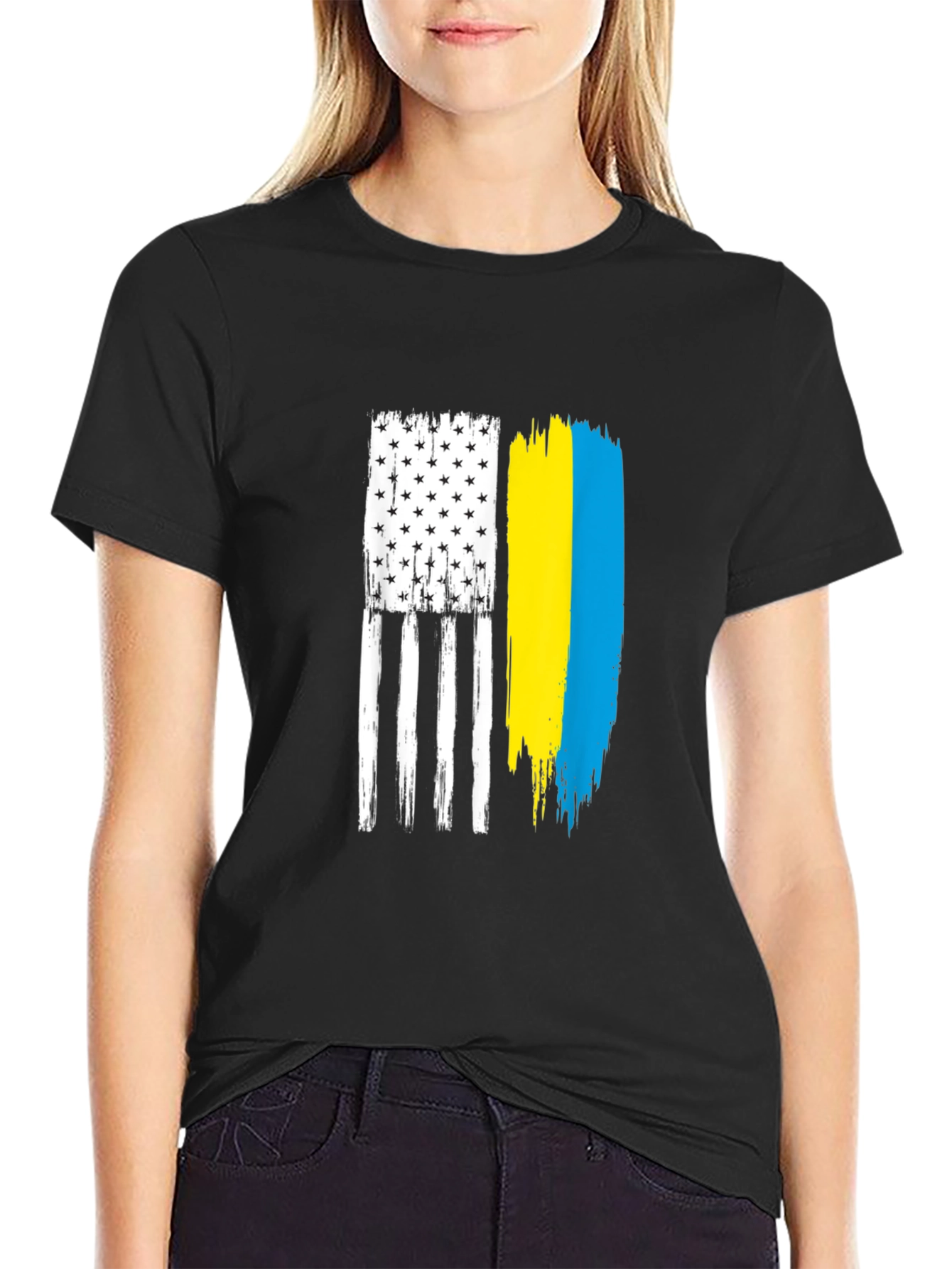 USA Ukraine Flag Graphic Tee