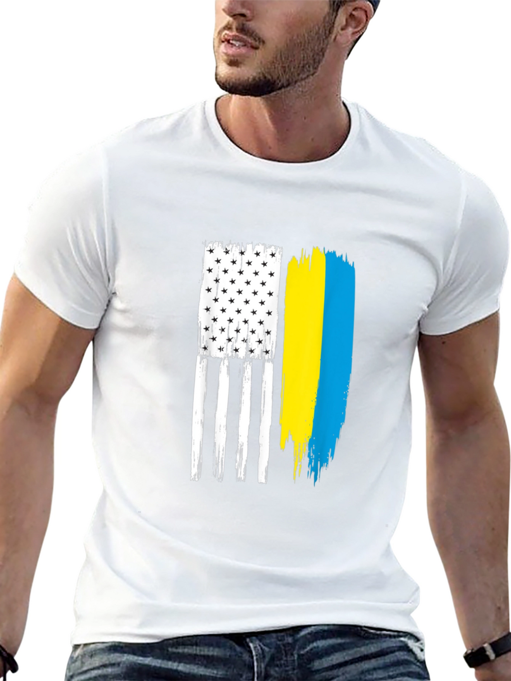 USA Ukraine Flag Graphic Tee