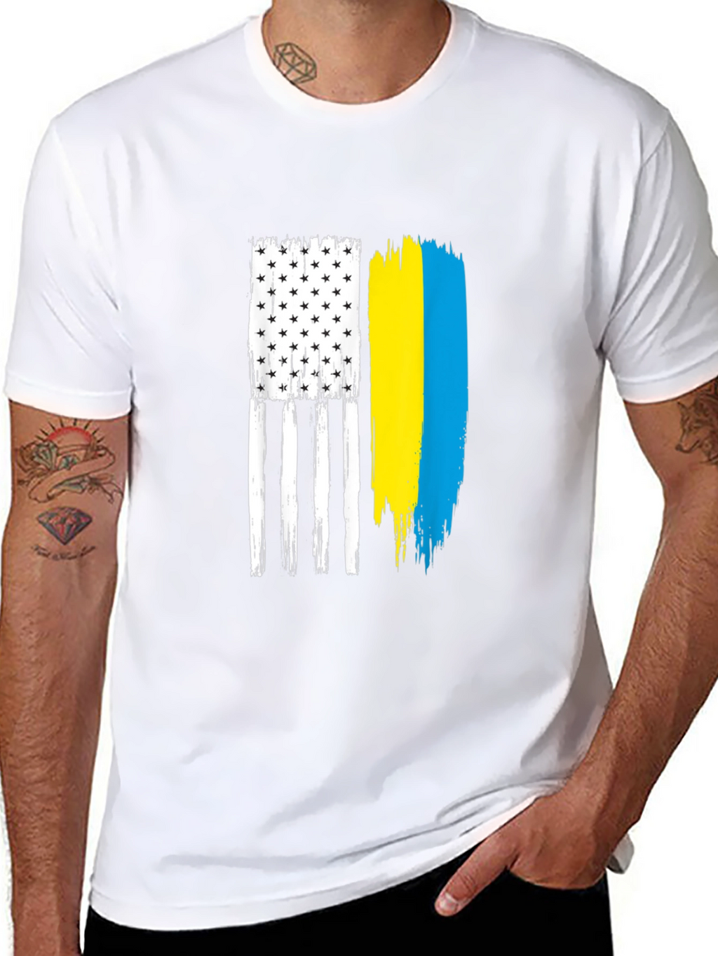 USA Ukraine Flag Graphic Tee
