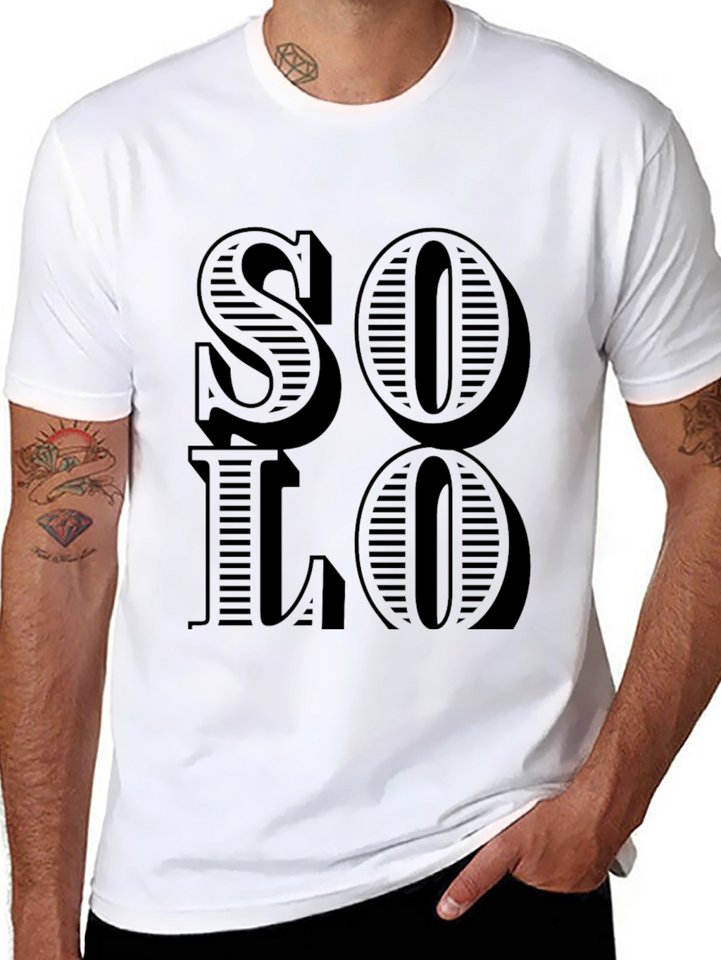Solo Graphic Print Black T-Shirt
