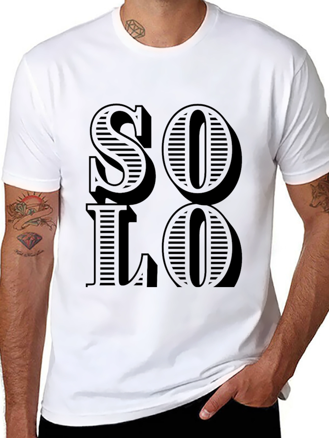 Solo Graphic Print Black T-Shirt