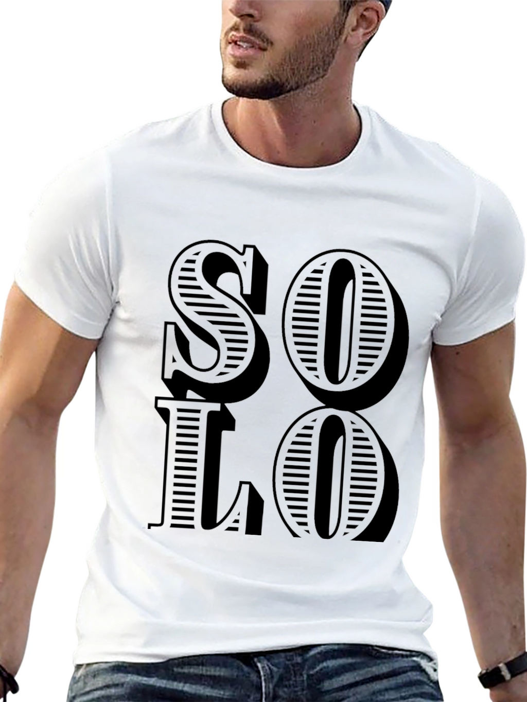 Solo Graphic Print Black T-Shirt