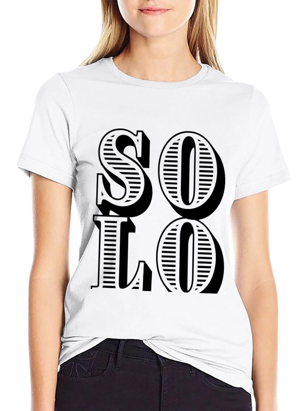 Solo Graphic Print Black T-Shirt