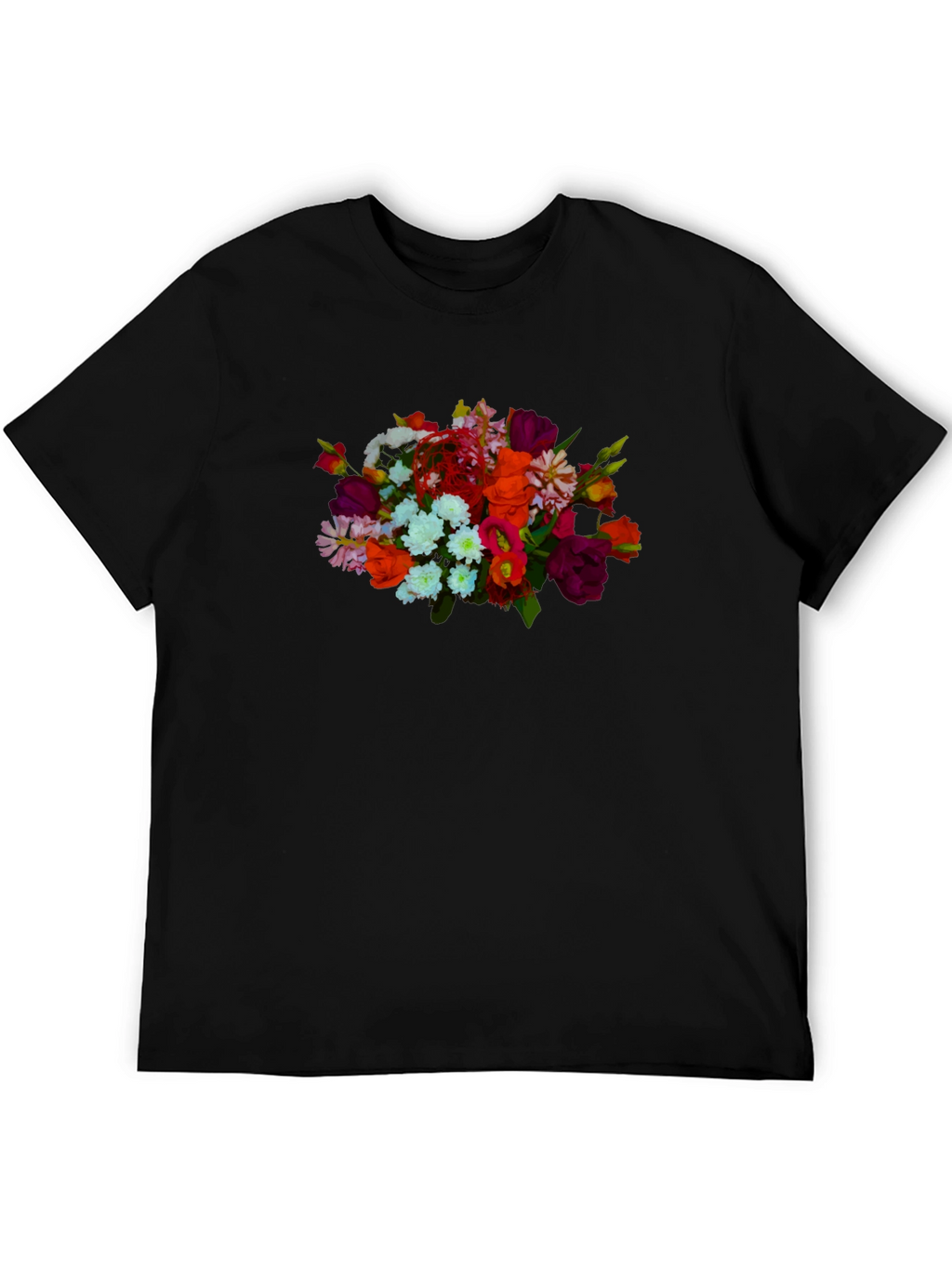 Floral Bouquet Black T-Shirt