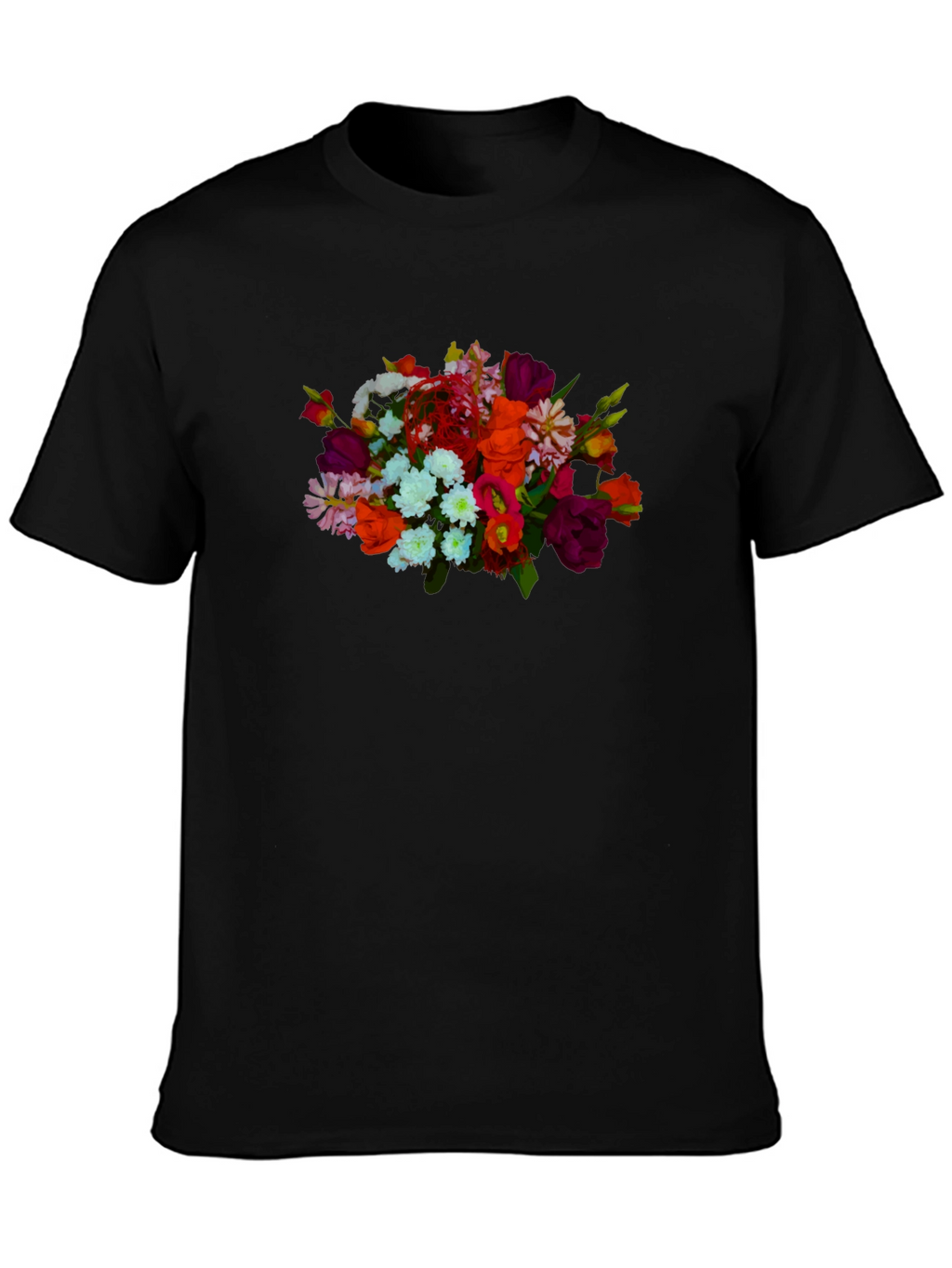 Floral Bouquet Black T-Shirt