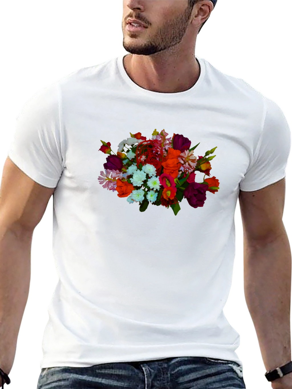 Floral Bouquet Black T-Shirt