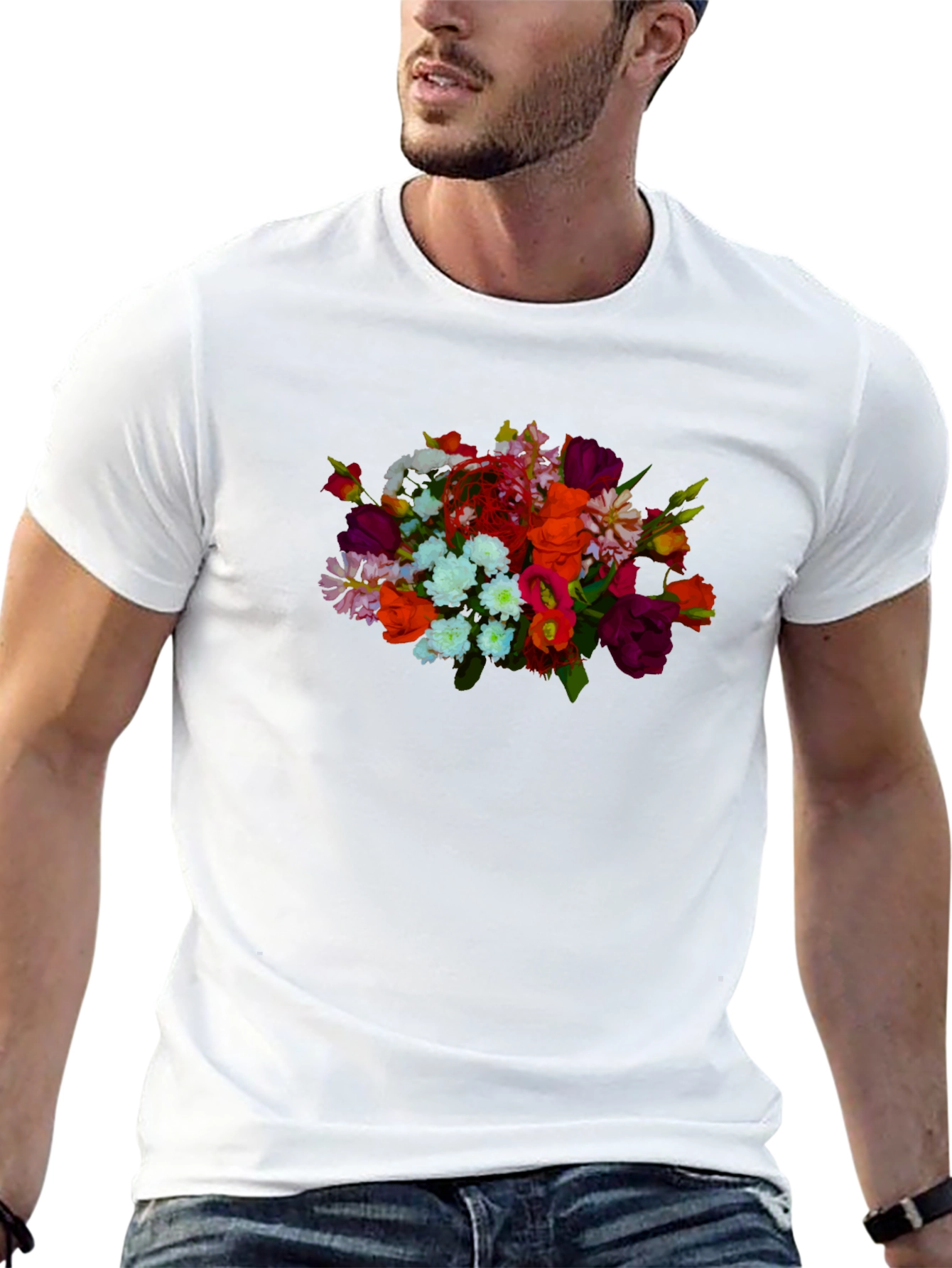 Floral Bouquet Black T-Shirt