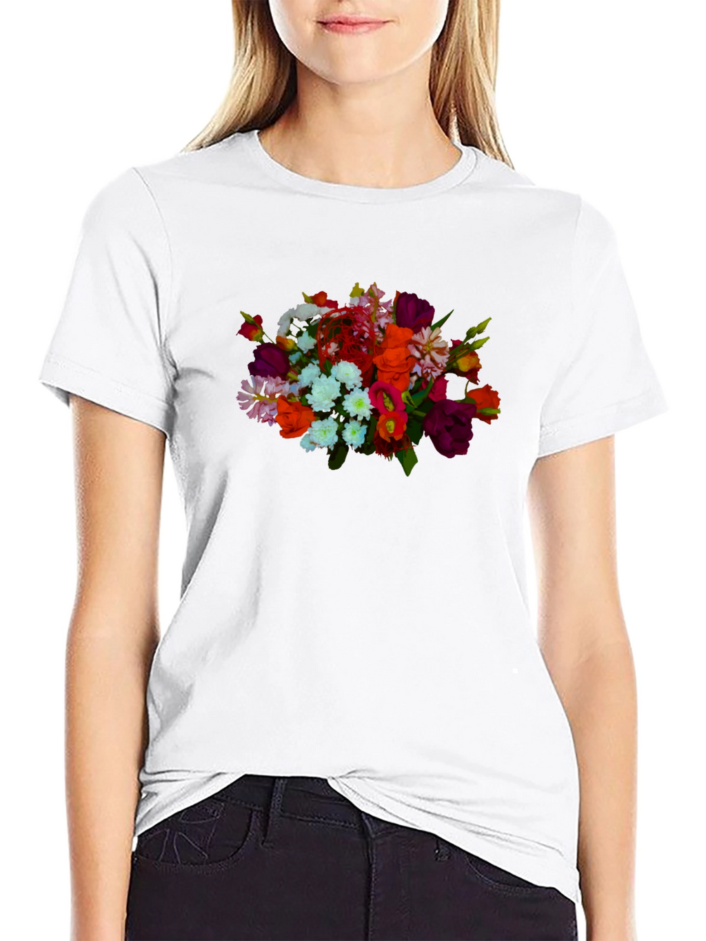Floral Bouquet Black T-Shirt