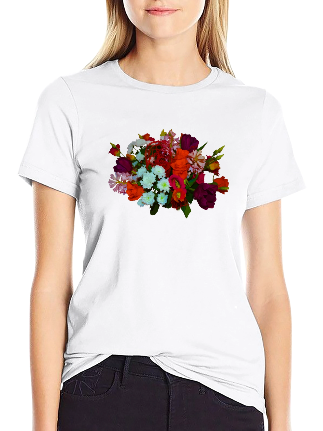Floral Bouquet Black T-Shirt