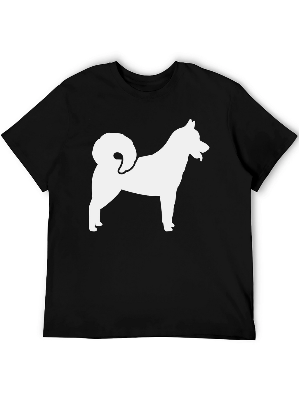 Dog Silhouette Graphic Tee - Black Cotton T-Shirt
