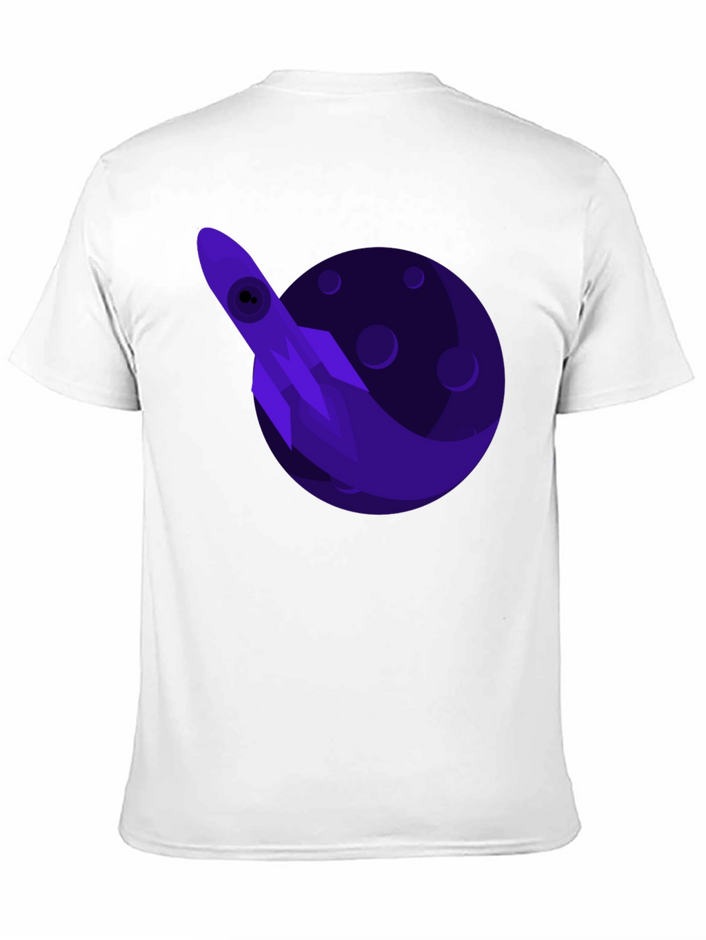 Space Rocket Graphic Tee - Black Cotton T-Shirt