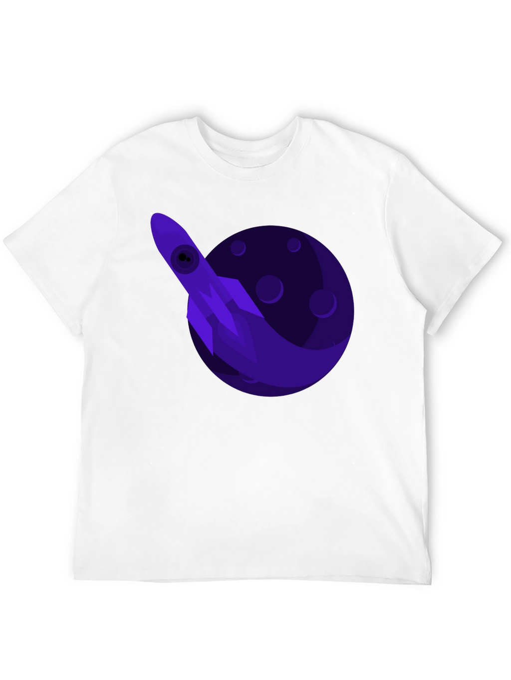 Space Rocket Graphic Tee - Black Cotton T-Shirt
