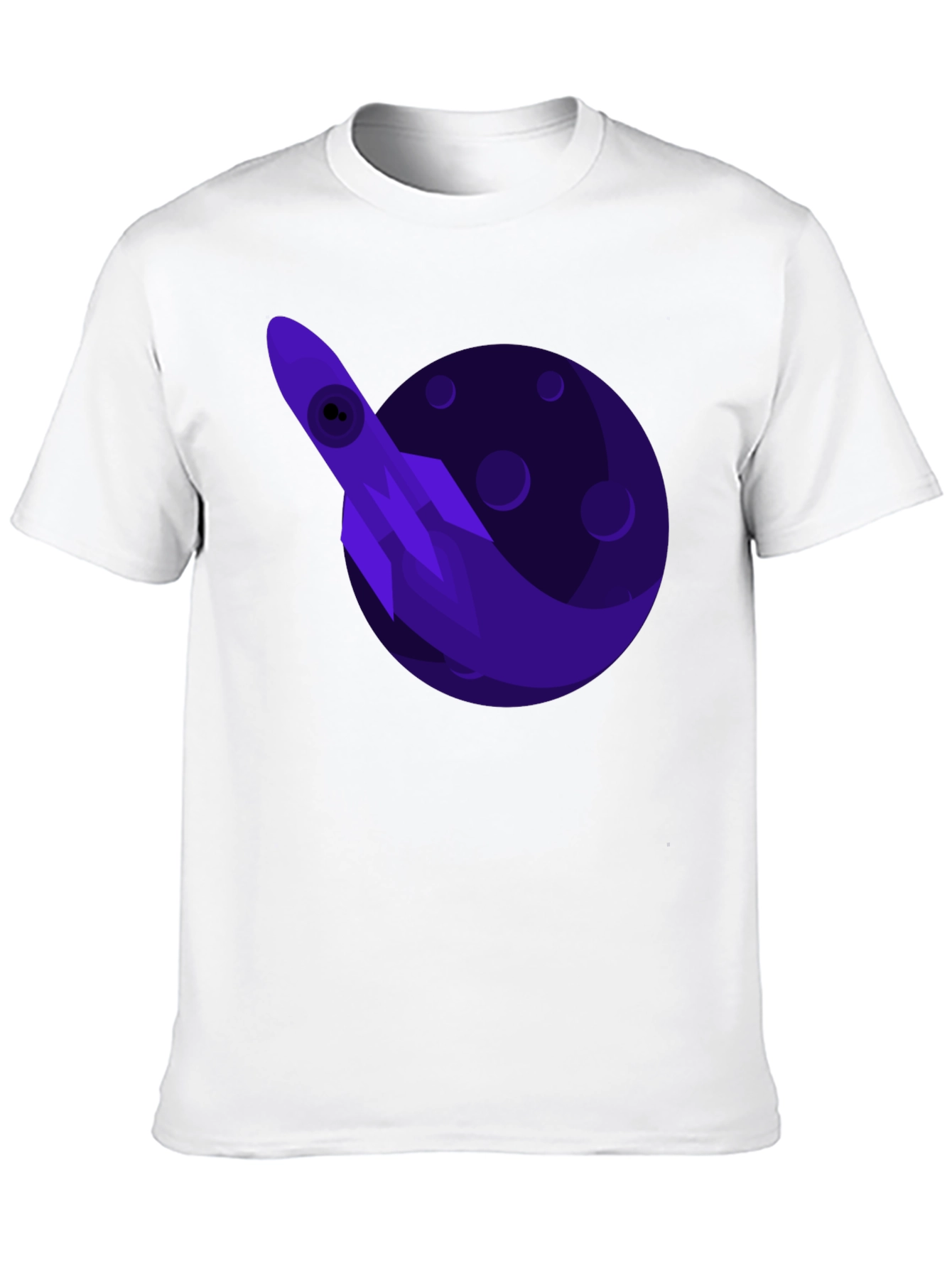Space Rocket Graphic Tee - Black Cotton T-Shirt
