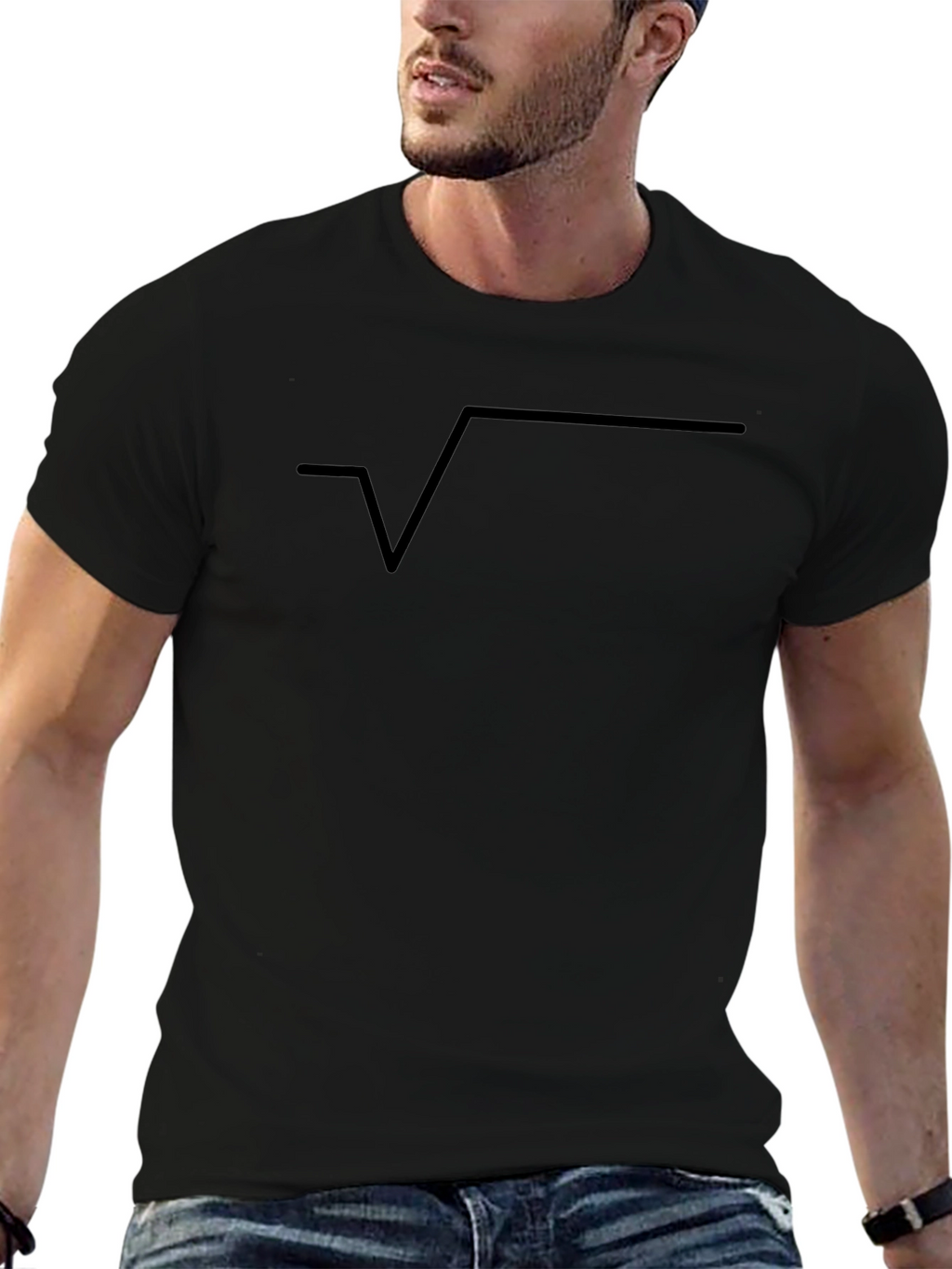 Math Symbol Square Root Graphic Black T-Shirt