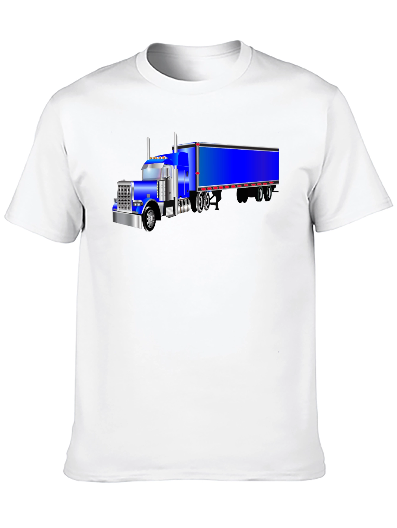 Semi Truck Graphic Tee - Black Cotton T-Shirt