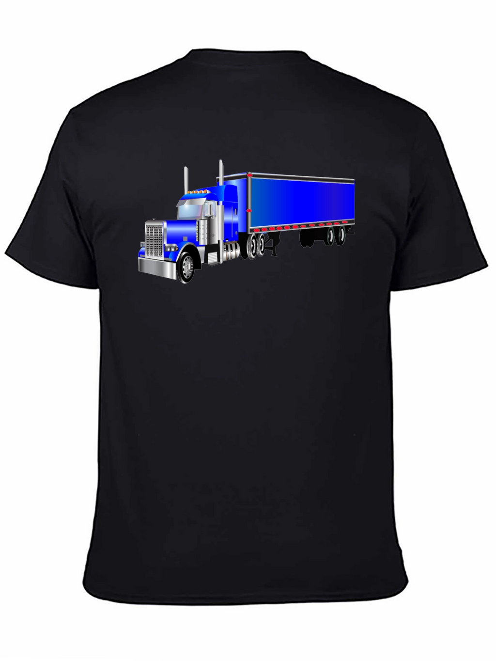 Semi Truck Graphic Tee - Black Cotton T-Shirt