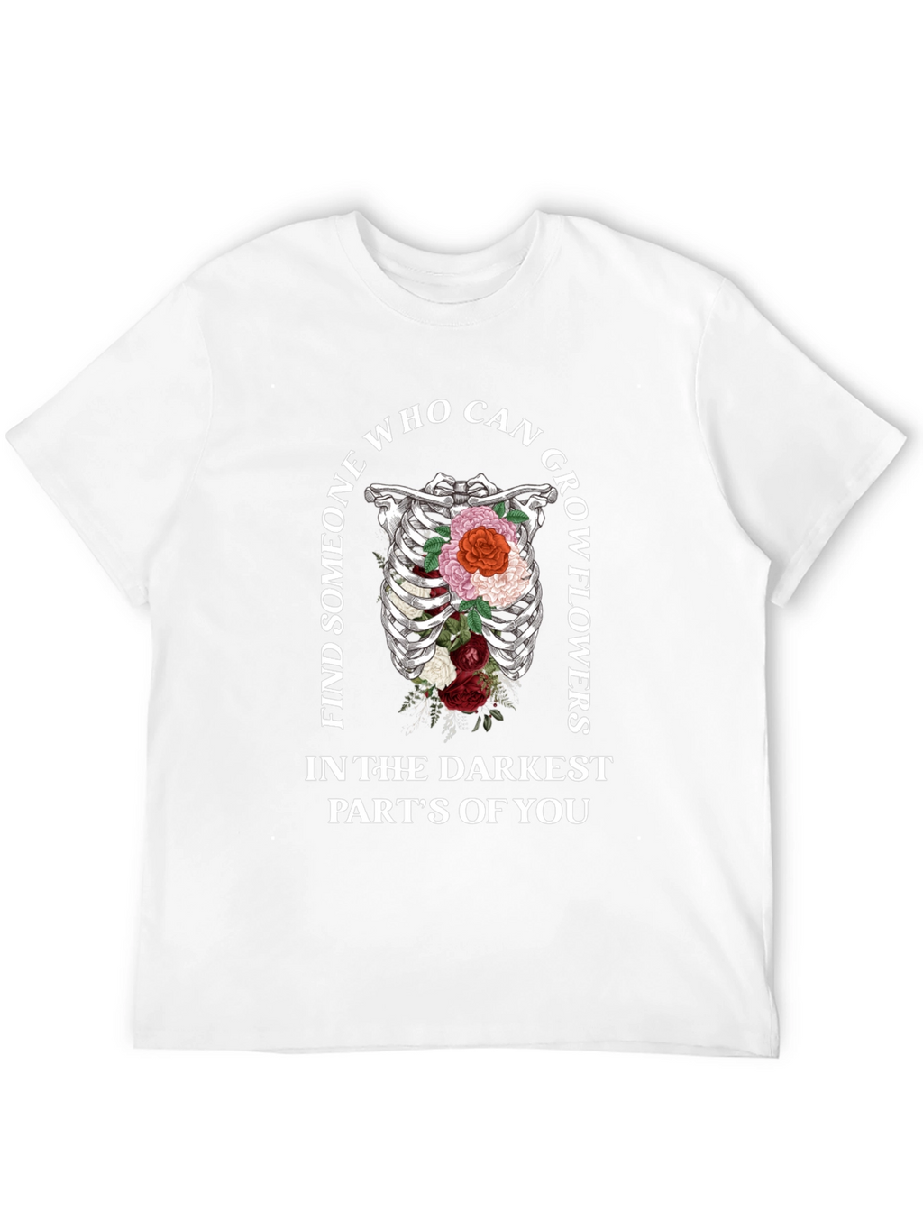 Floral Rib Cage Graphic Tee - Grow Flowers