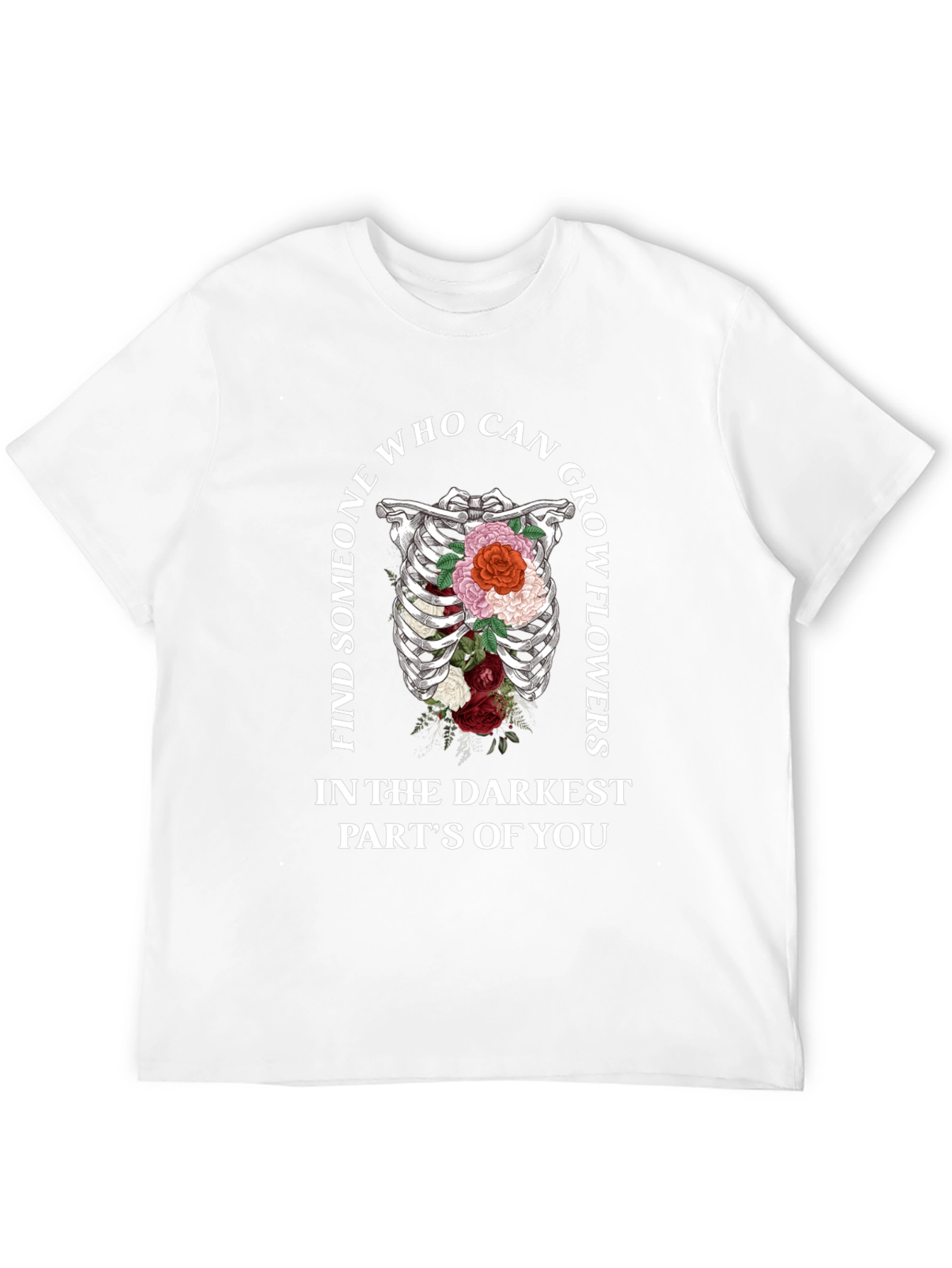 Floral Rib Cage Graphic Tee - Grow Flowers