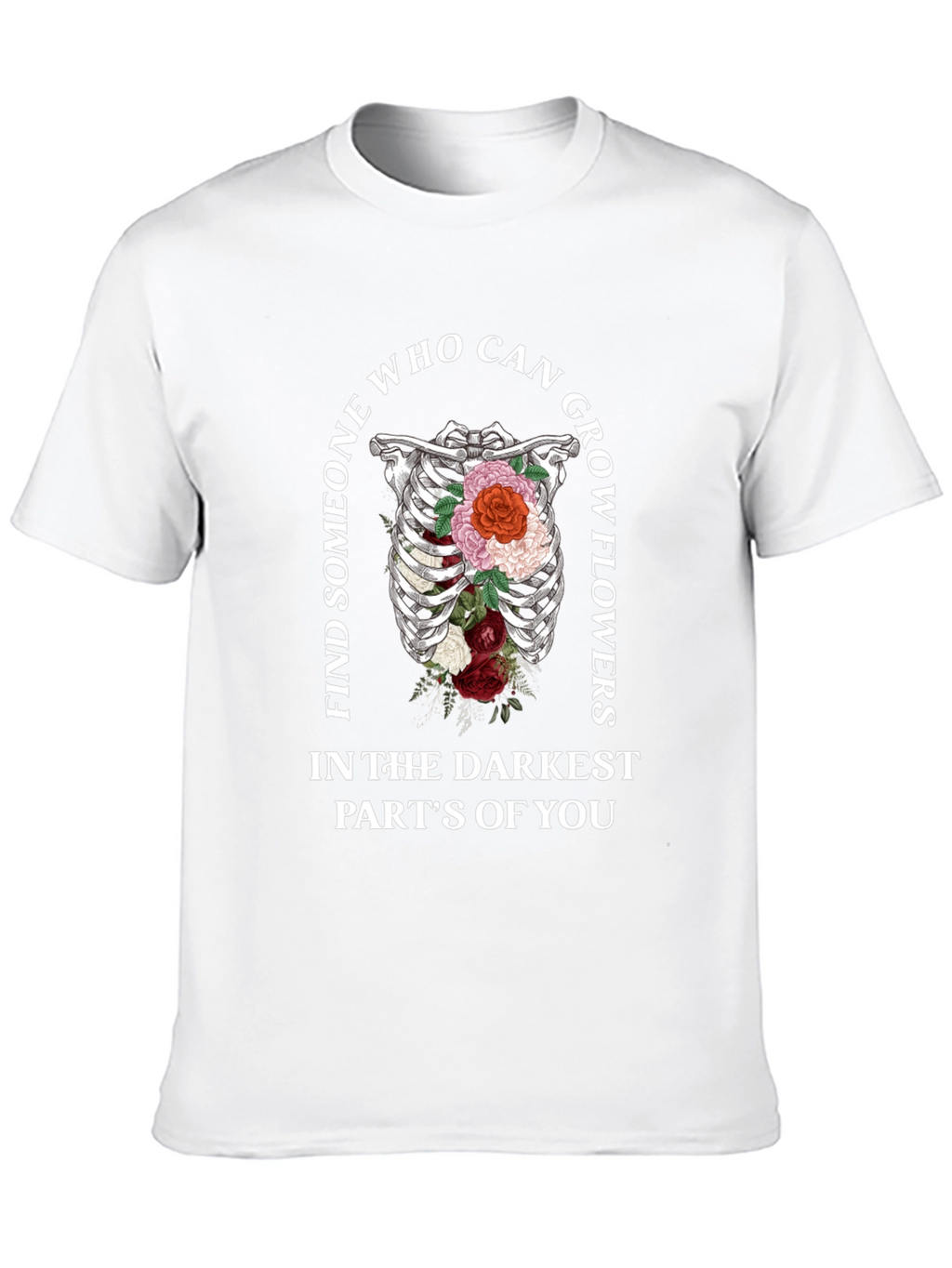 Floral Rib Cage Graphic Tee - Grow Flowers