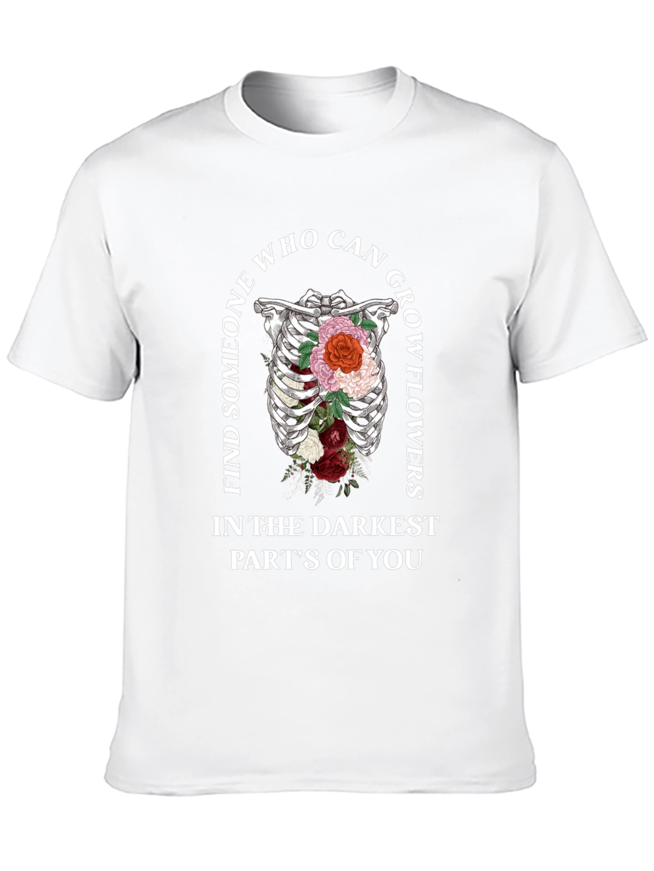 Floral Rib Cage Graphic Tee - Grow Flowers