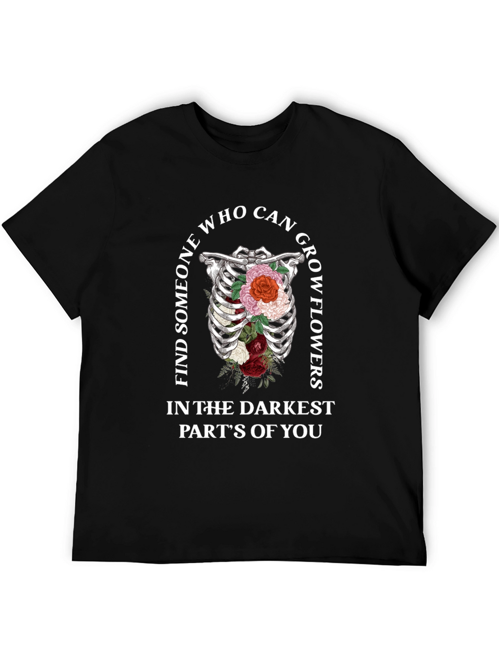 Floral Rib Cage Graphic Tee - Grow Flowers