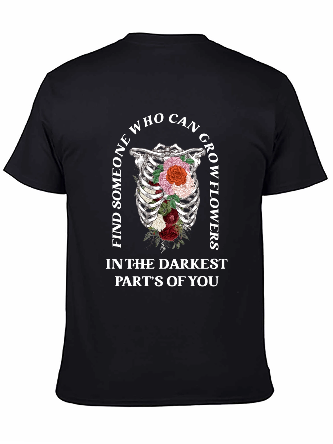 Floral Rib Cage Graphic Tee - Grow Flowers