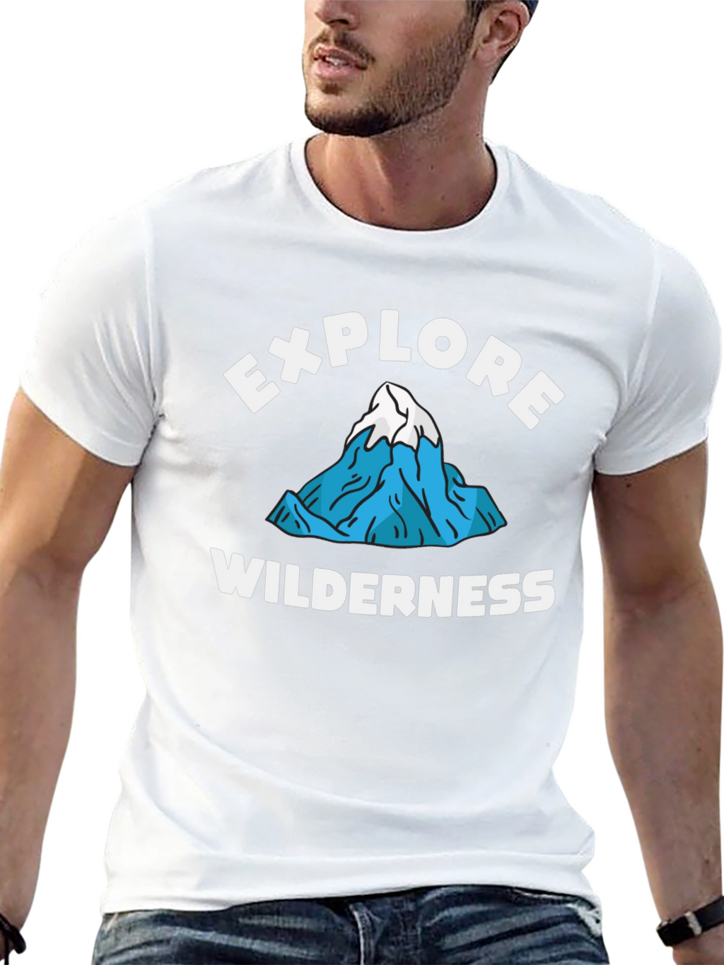 Explore Wilderness Graphic Tee - Black Cotton T-Shirt