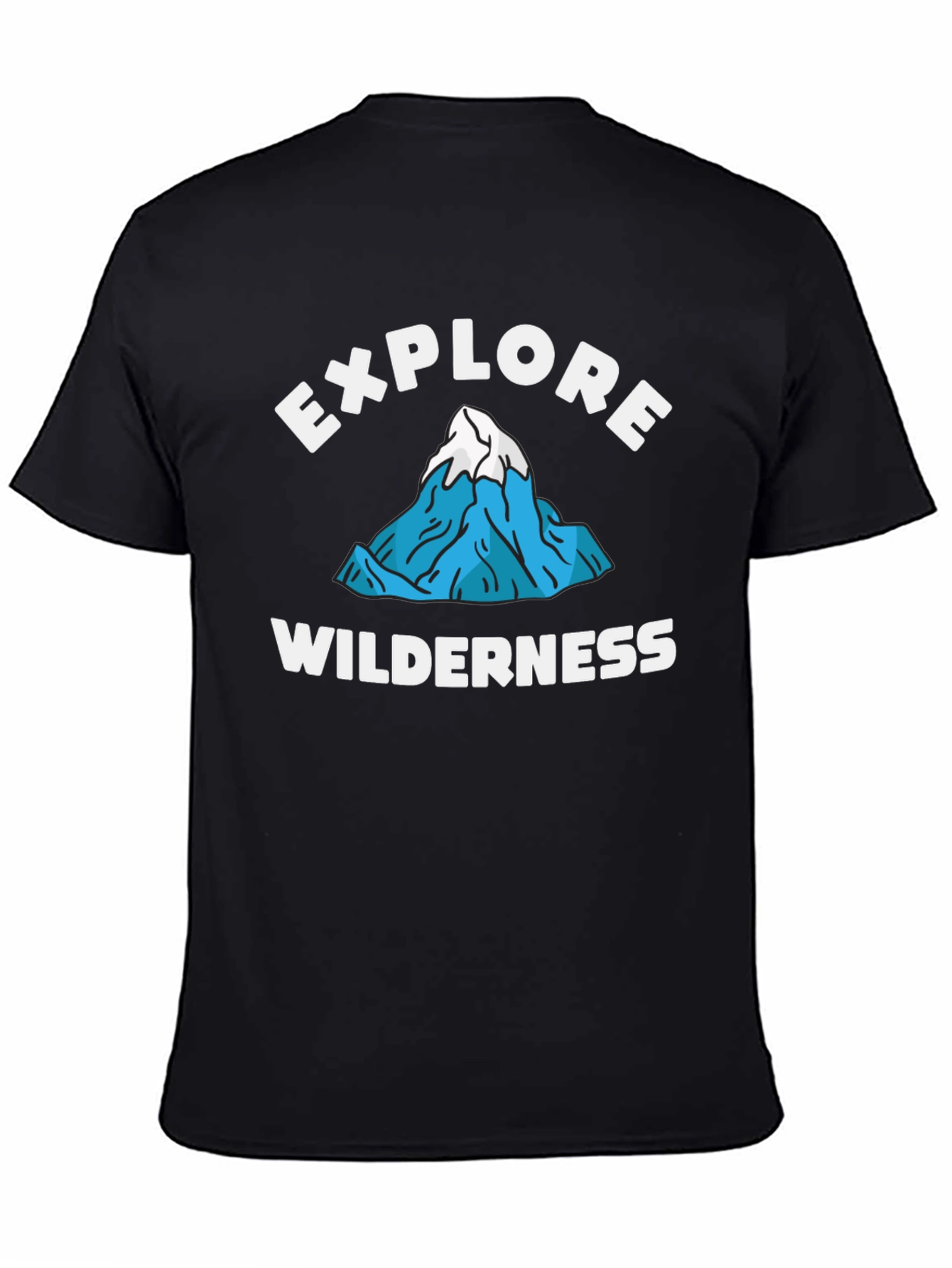 Explore Wilderness Graphic Tee - Black Cotton T-Shirt