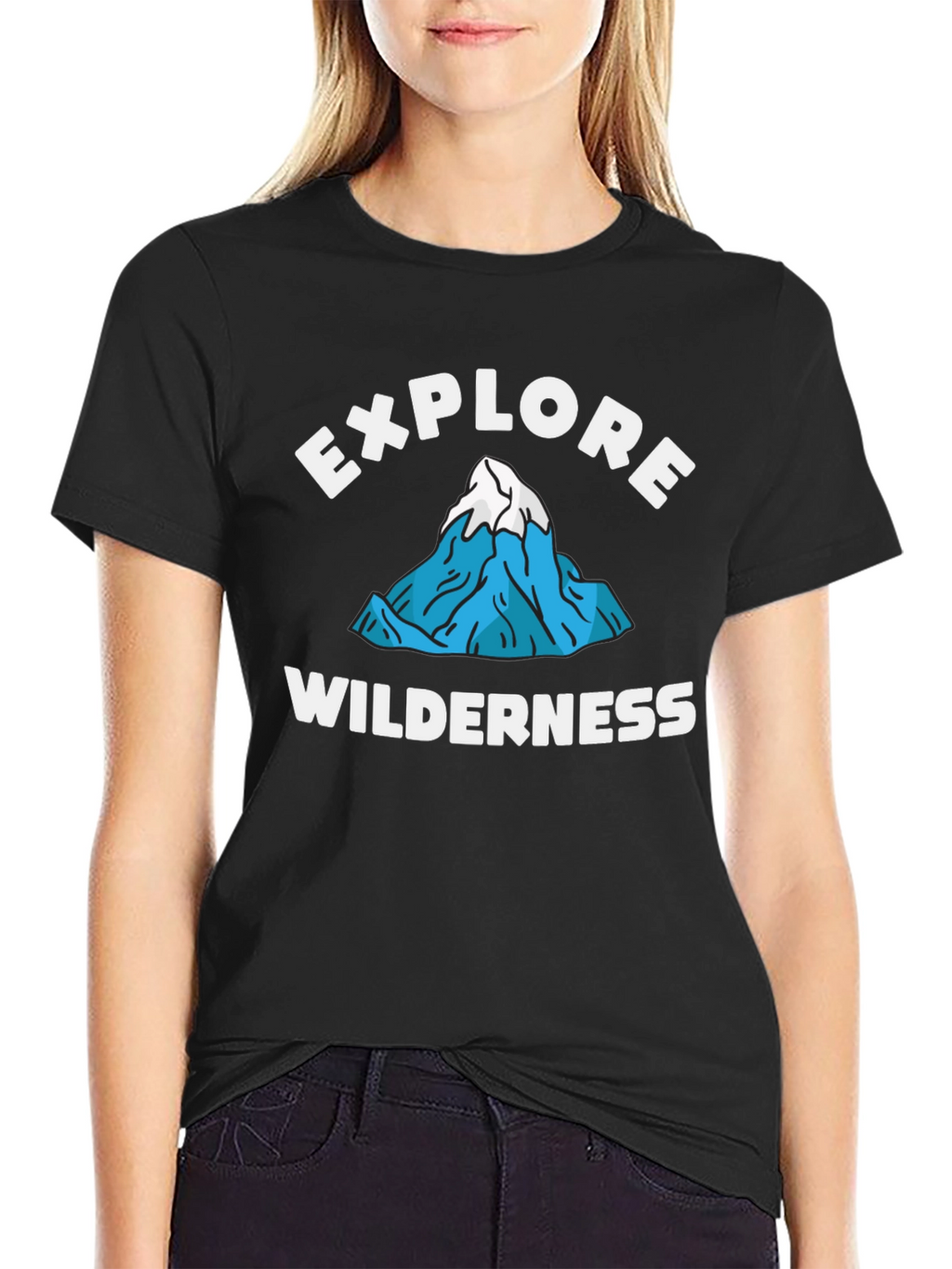 Explore Wilderness Graphic Tee - Black Cotton T-Shirt