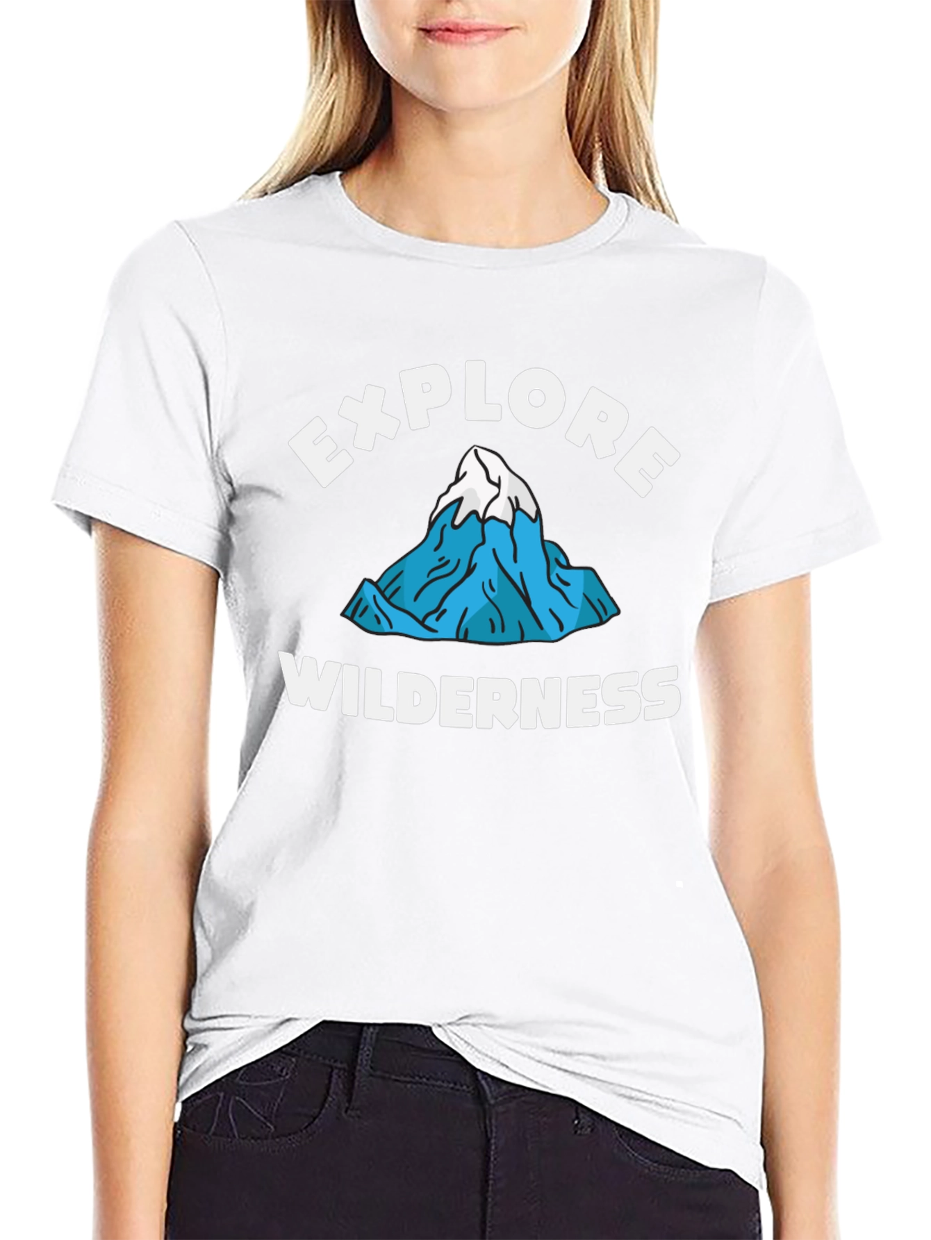Explore Wilderness Graphic Tee - Black Cotton T-Shirt