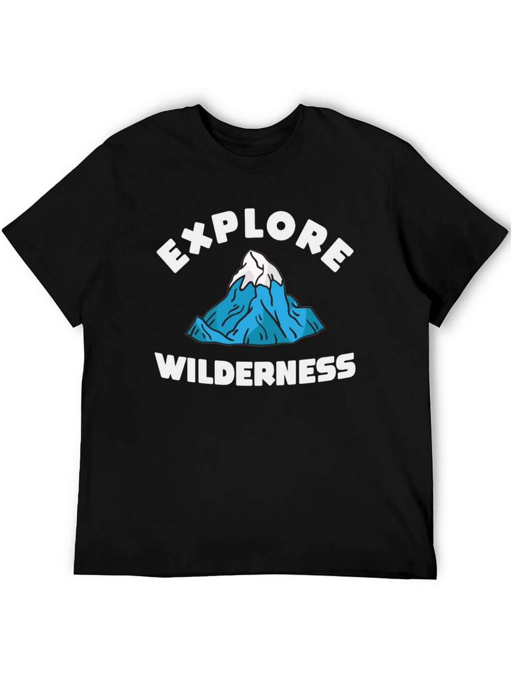 Explore Wilderness Graphic Tee - Black Cotton T-Shirt