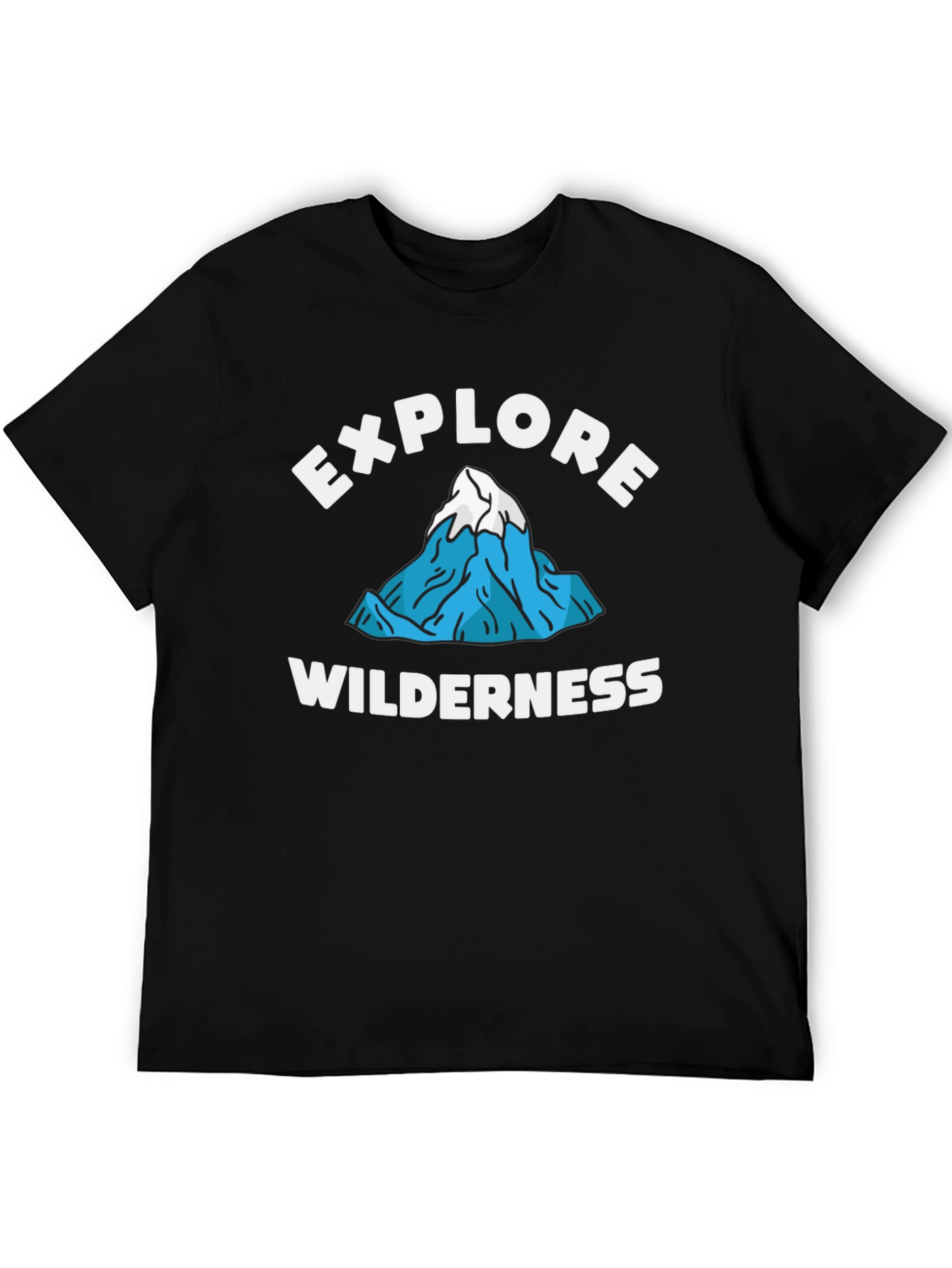 Explore Wilderness Graphic Tee - Black Cotton T-Shirt
