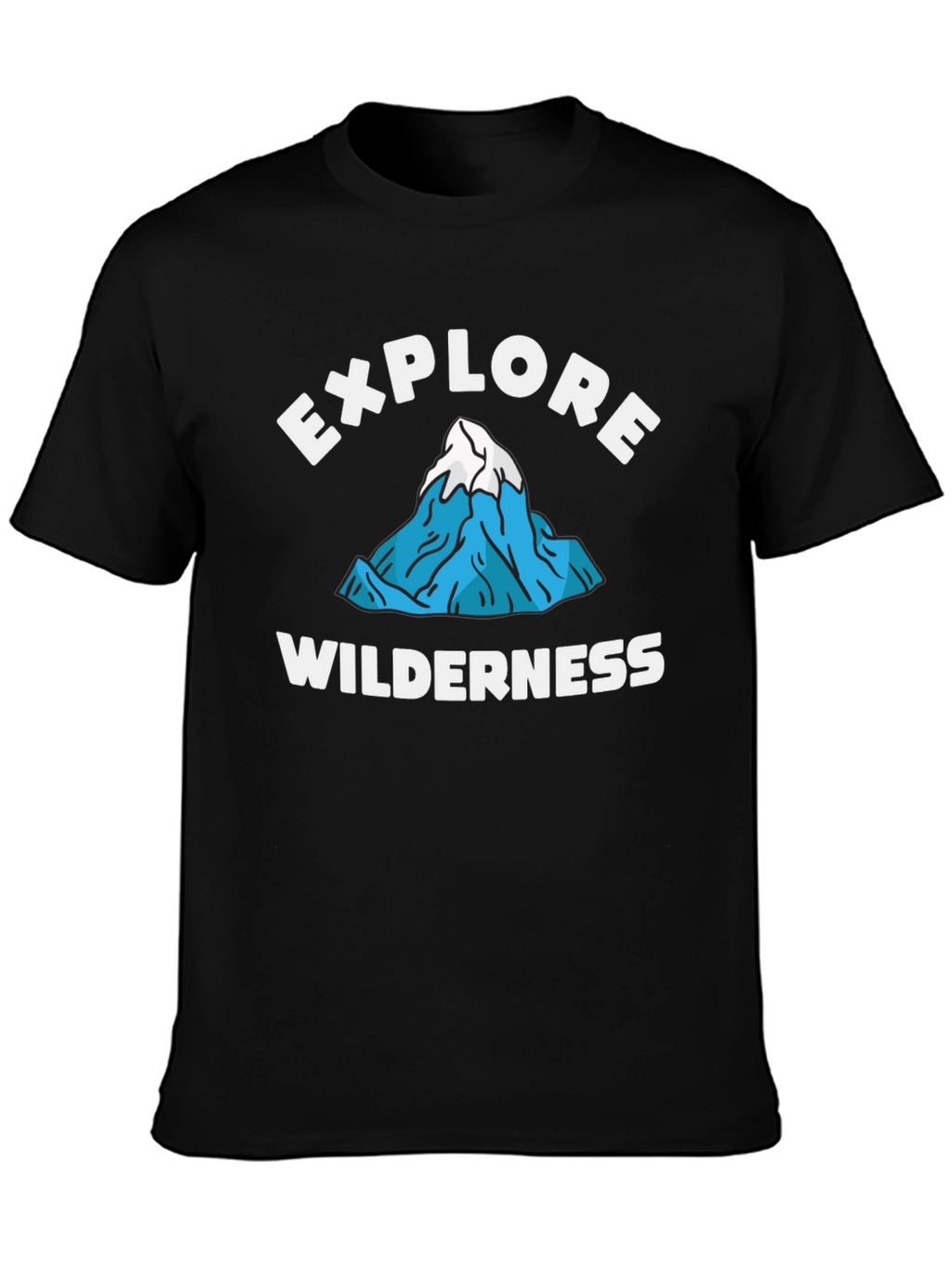 Explore Wilderness Graphic Tee - Black Cotton T-Shirt