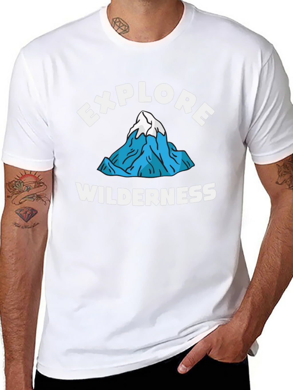 Explore Wilderness Graphic Tee - Black Cotton T-Shirt