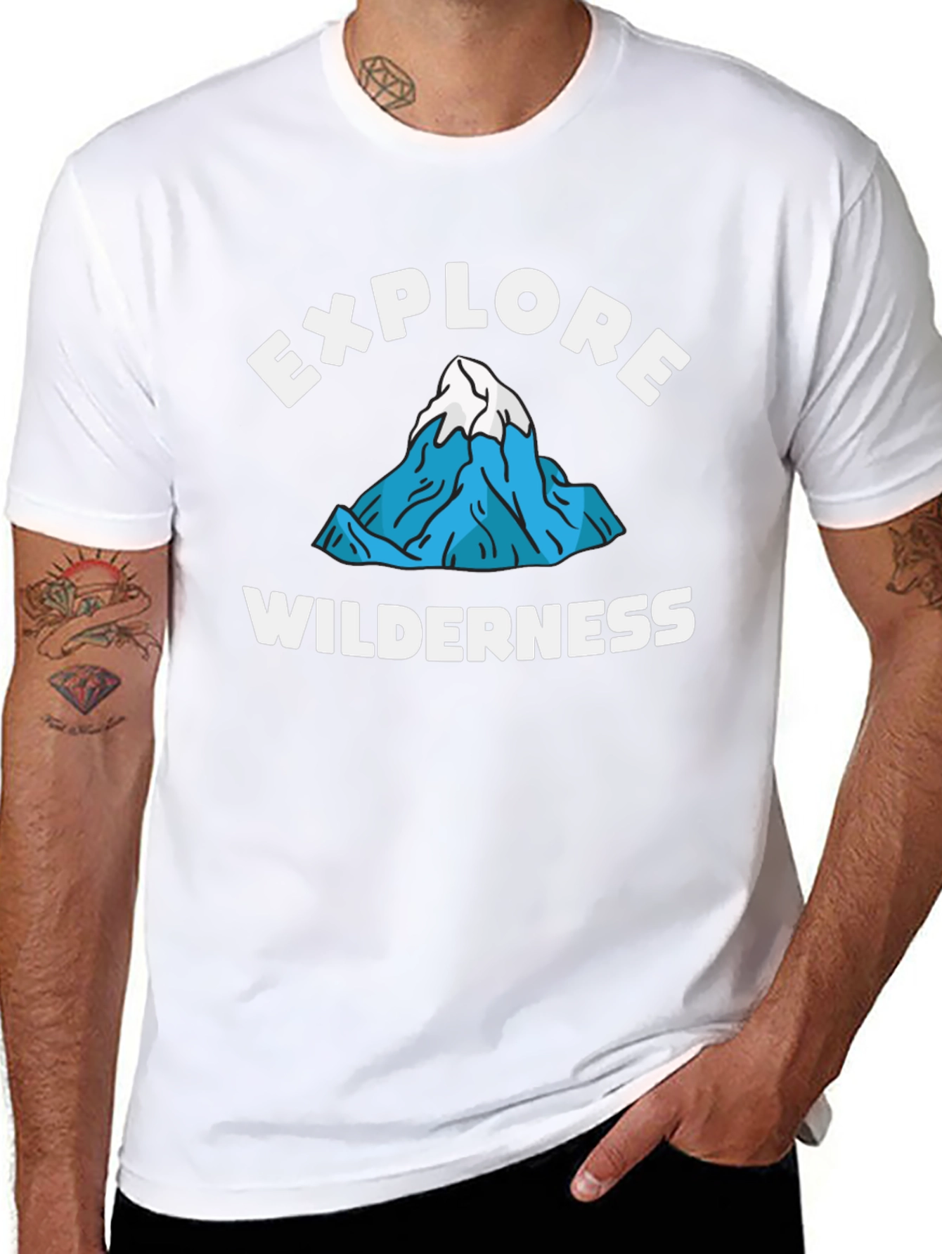 Explore Wilderness Graphic Tee - Black Cotton T-Shirt