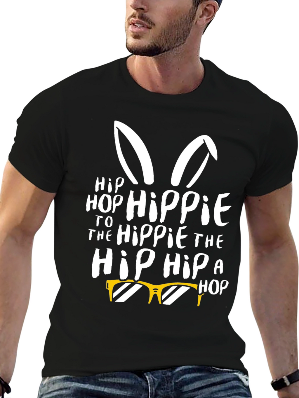 Hip Hop Hippie Easter Bunny T-Shirt
