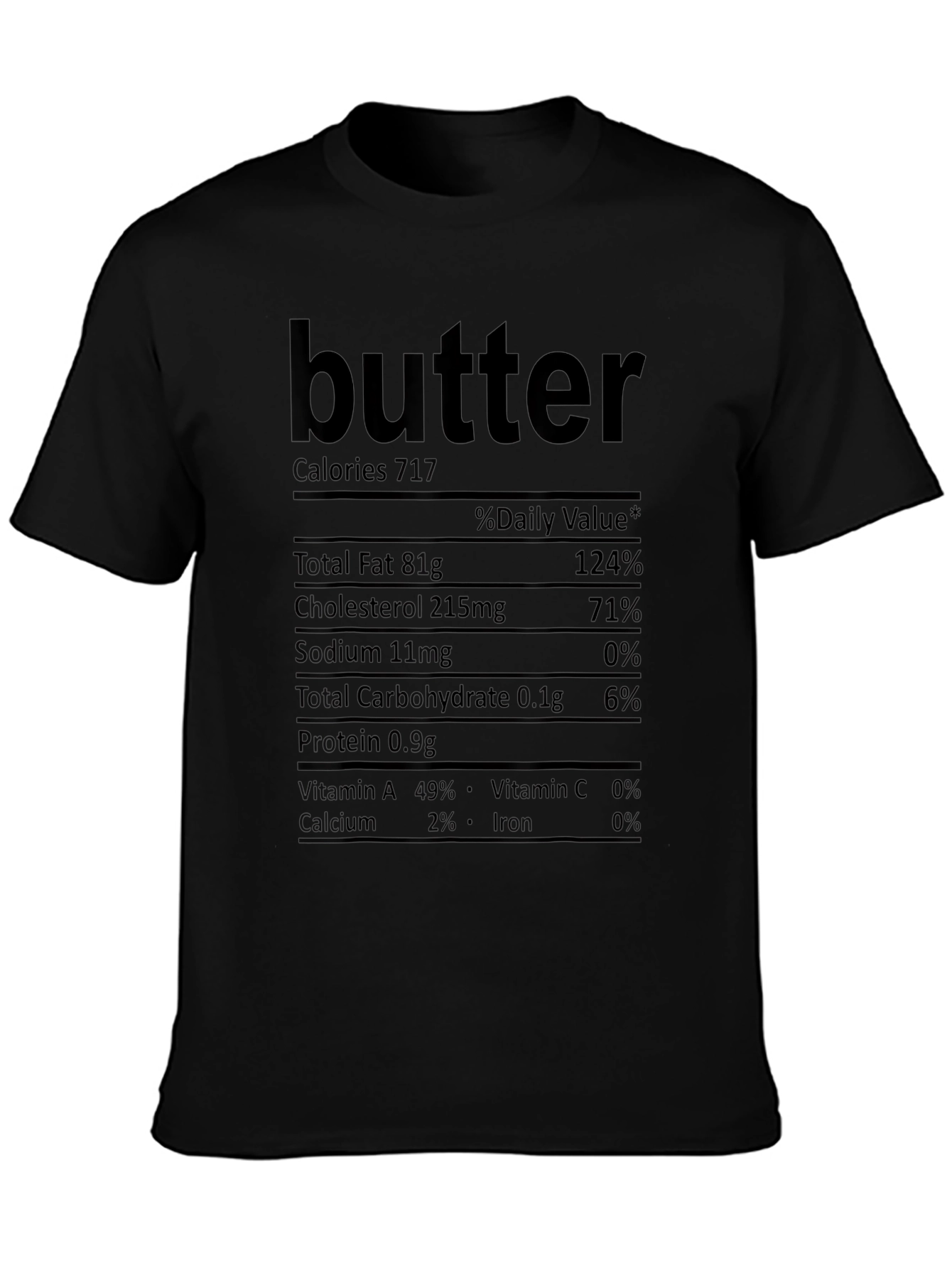 Butter Nutrition Facts T-Shirt - Funny Food Tee
