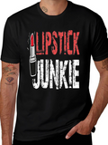 Lipstick Junkie Graphic T-Shirt - Black