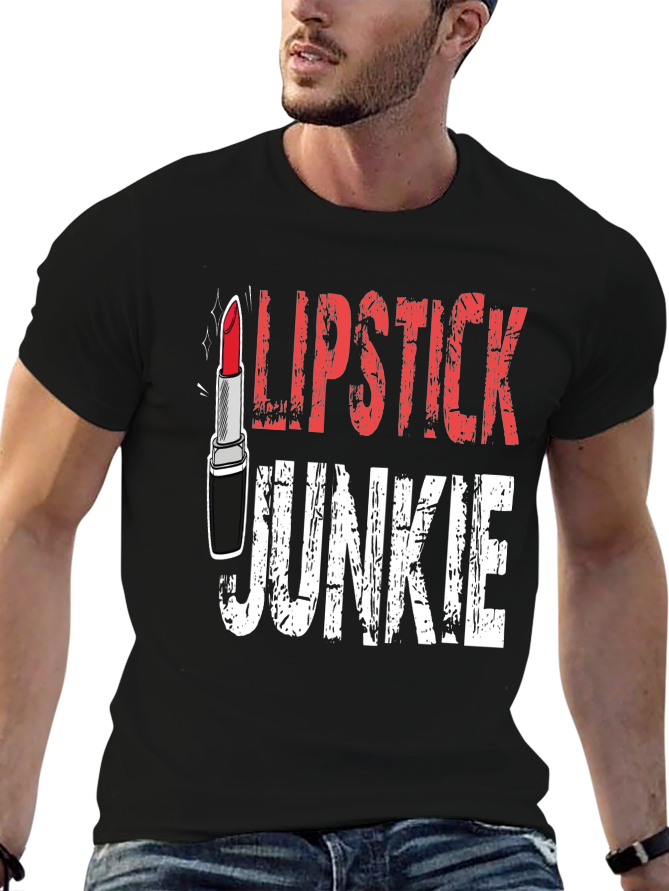 Lipstick Junkie Graphic T-Shirt - Black