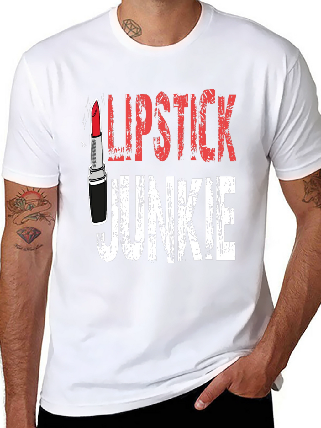 Lipstick Junkie Graphic T-Shirt - Black