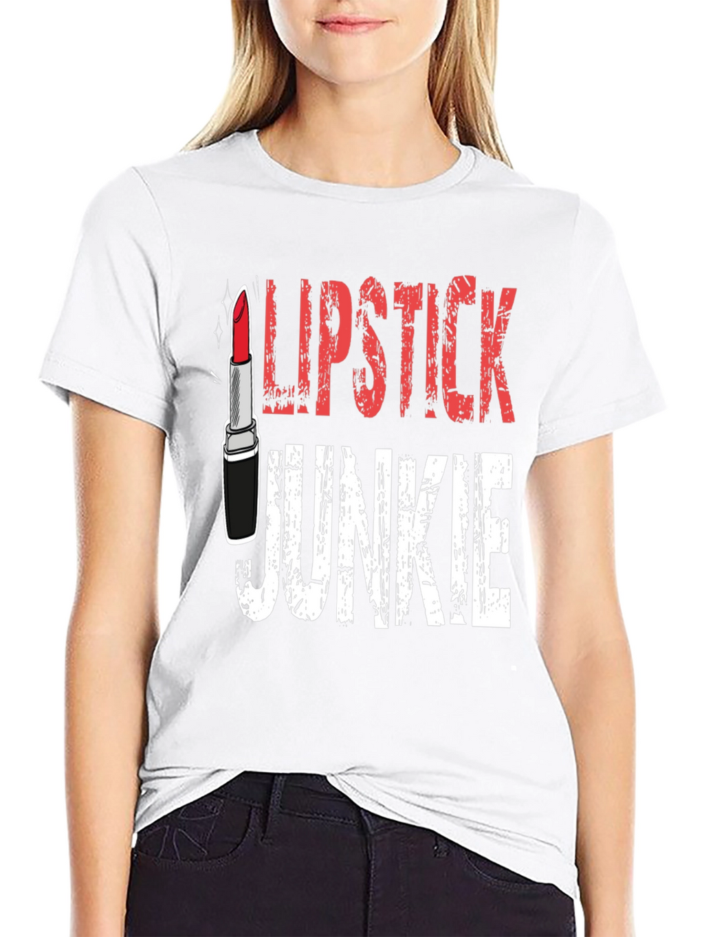 Lipstick Junkie Graphic T-Shirt - Black