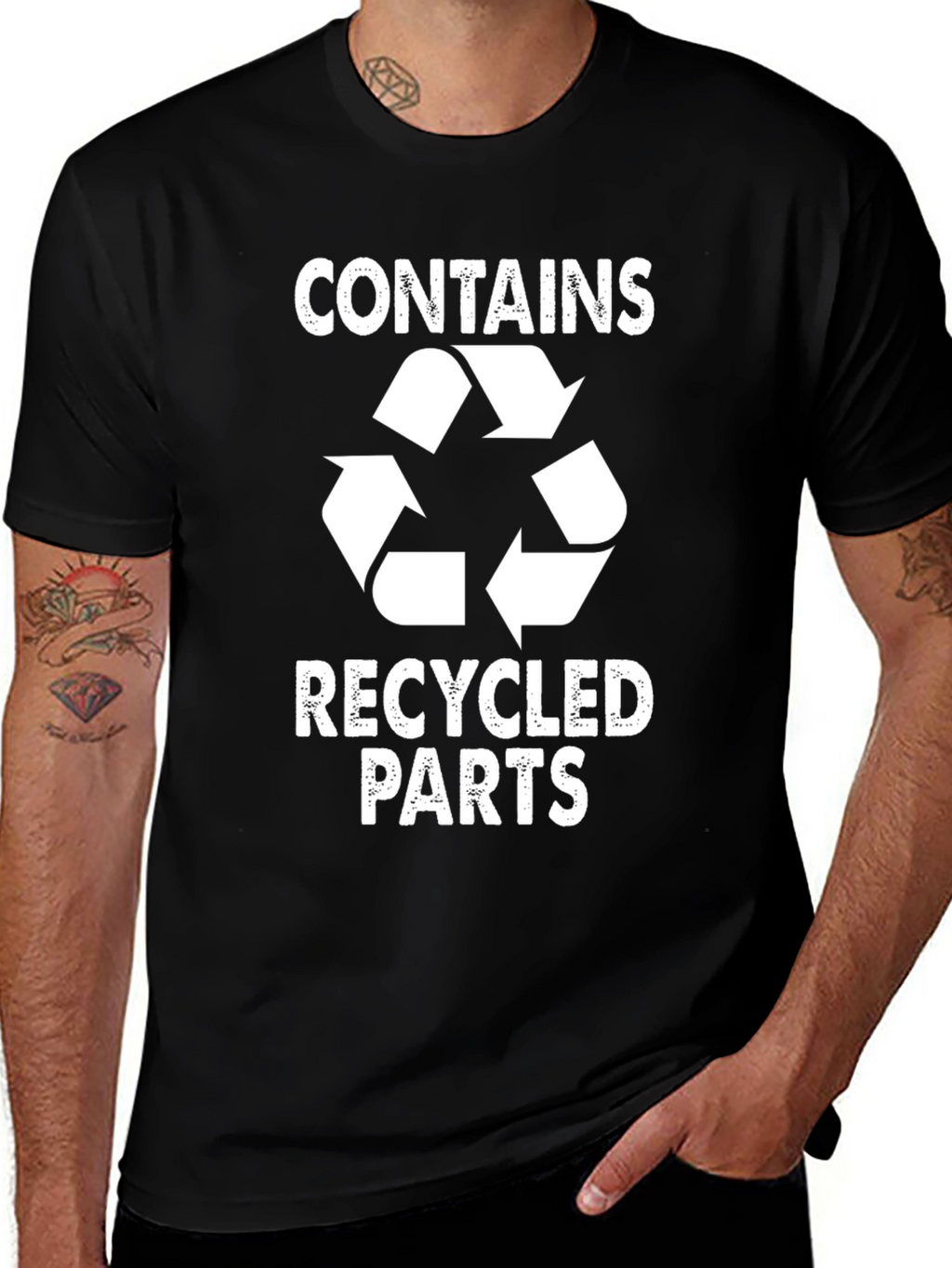 Funny Recycled Parts Graphic T-Shirt