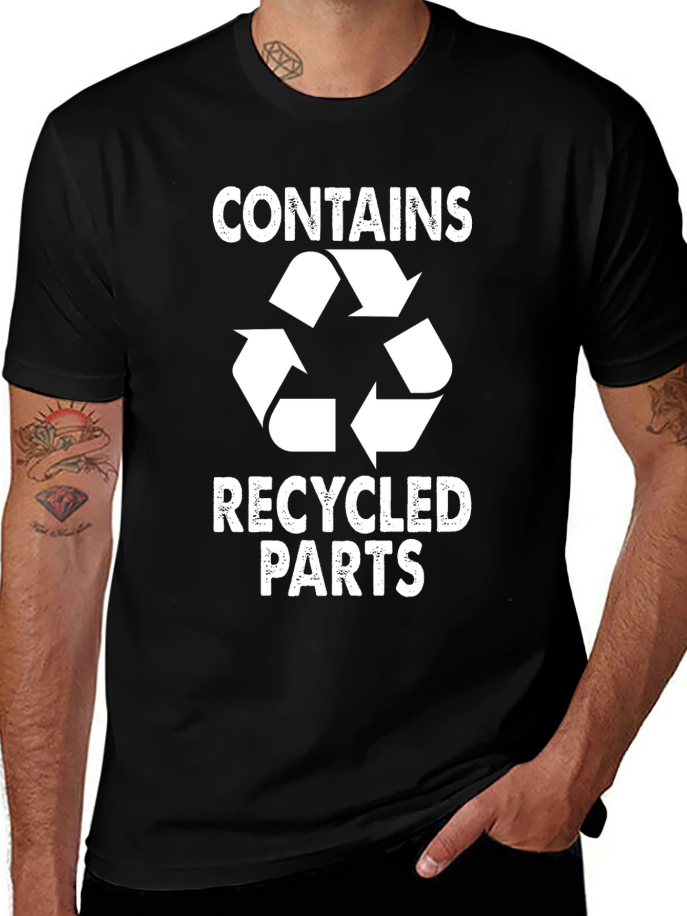 Funny Recycled Parts Graphic T-Shirt