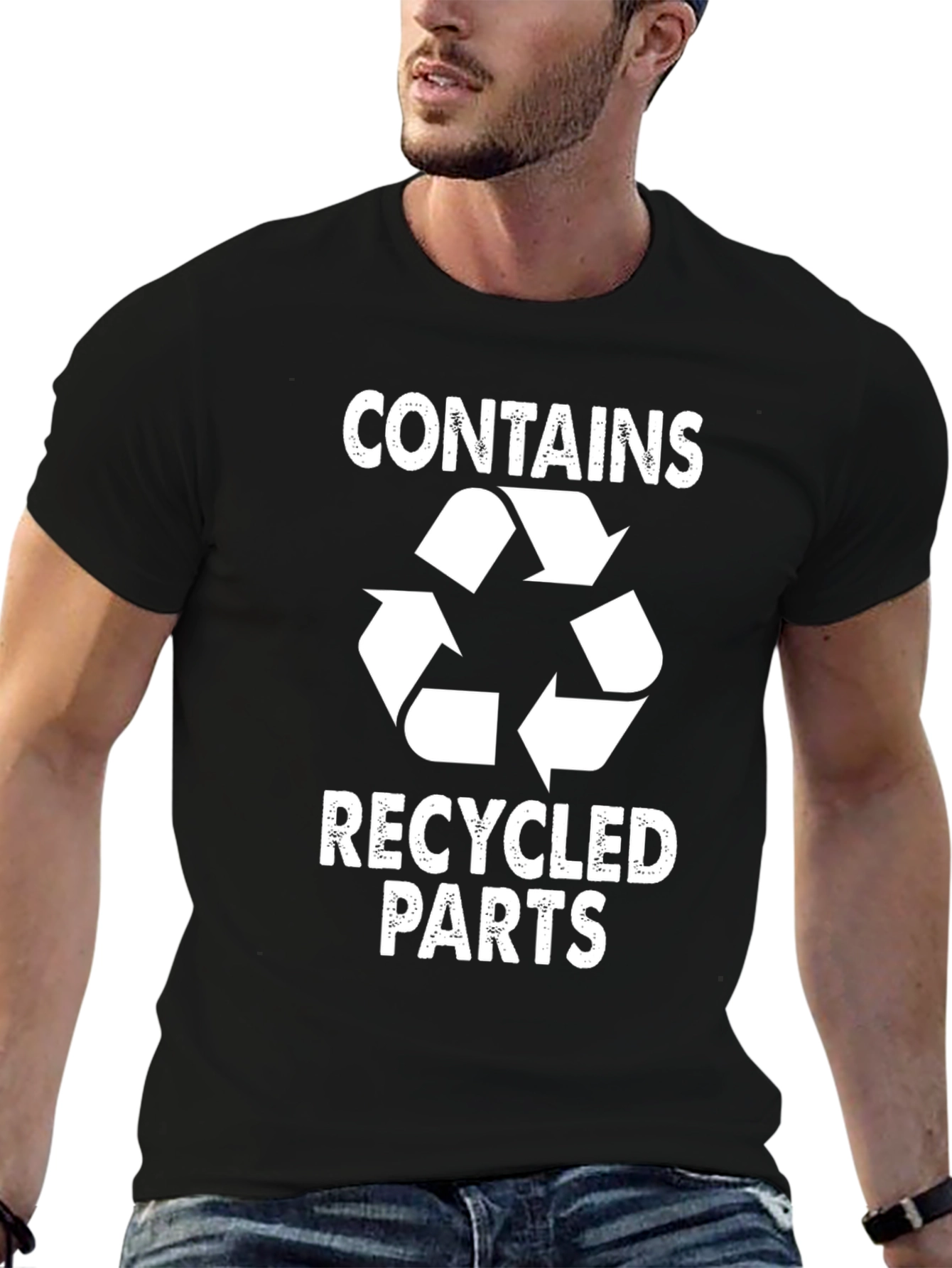Funny Recycled Parts Graphic T-Shirt