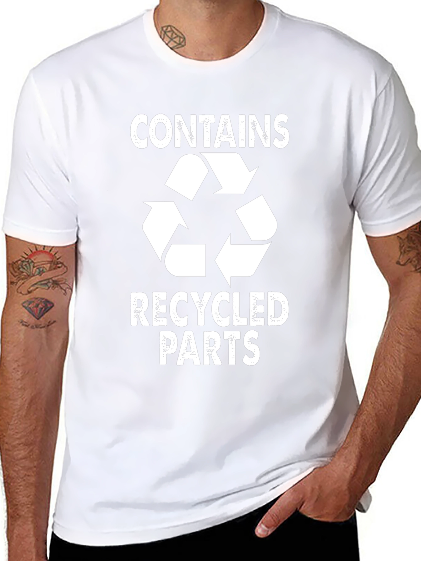 Funny Recycled Parts Graphic T-Shirt