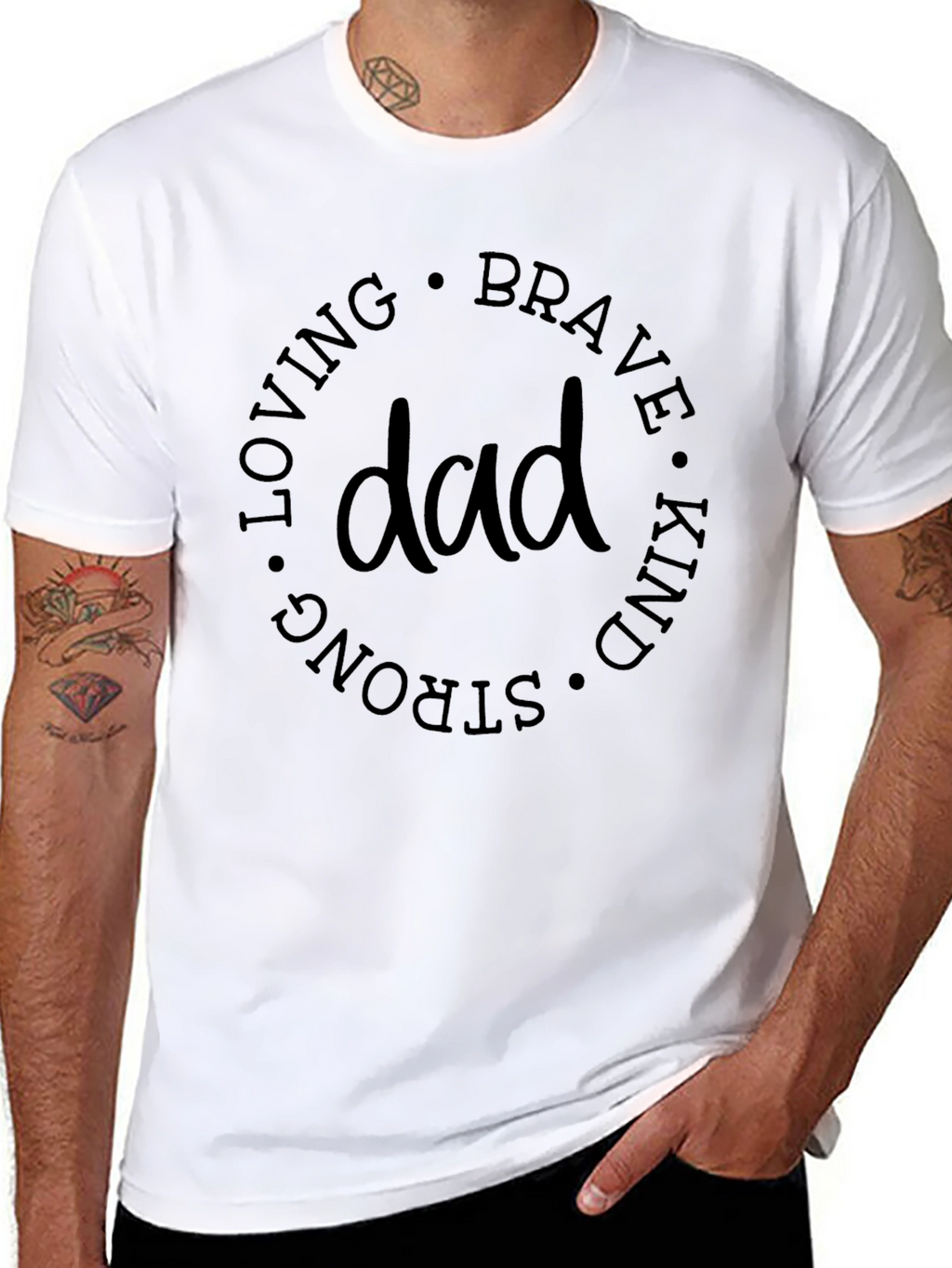 Dad Qualities Graphic Tee - Loving Brave Kind