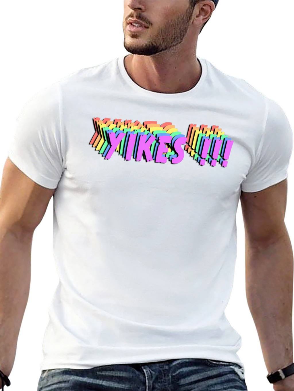 Yikes! Rainbow Graphic T-Shirt - Bold Statement Tee