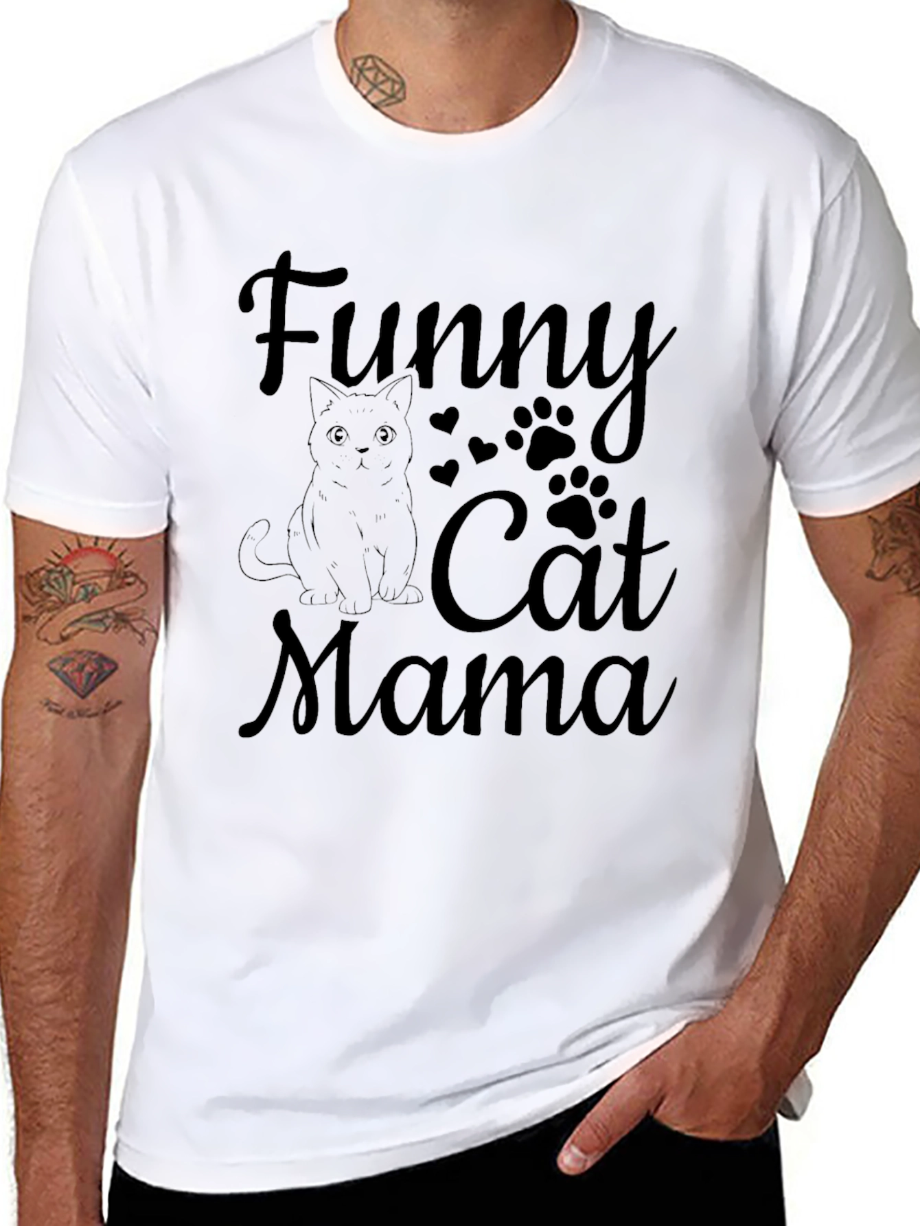 Funny Cat Mama T-Shirt - Black Cat Lover Tee
