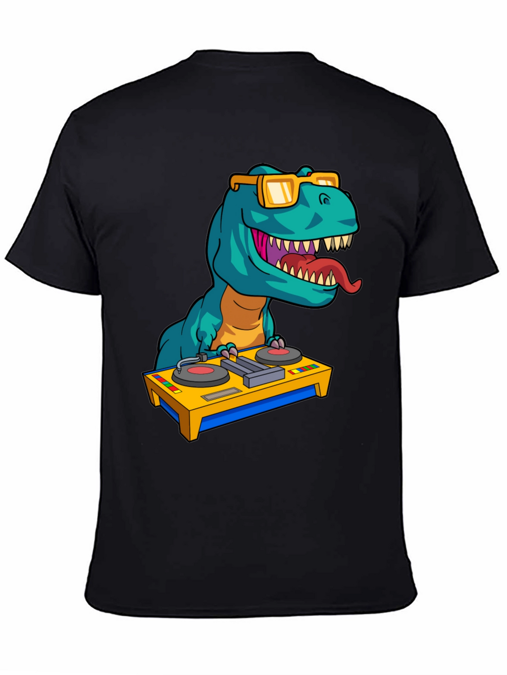 DJ Rex Graphic Tee - Dinosaur Music Lover Shirt